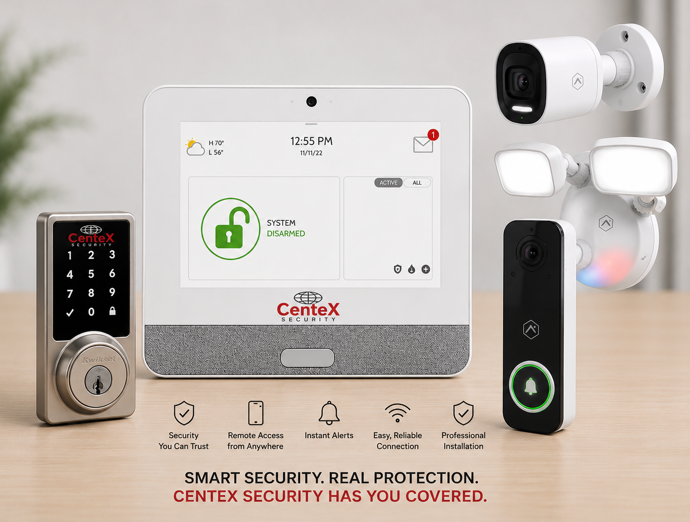 Centex Security smart security equipment and connected home devices
